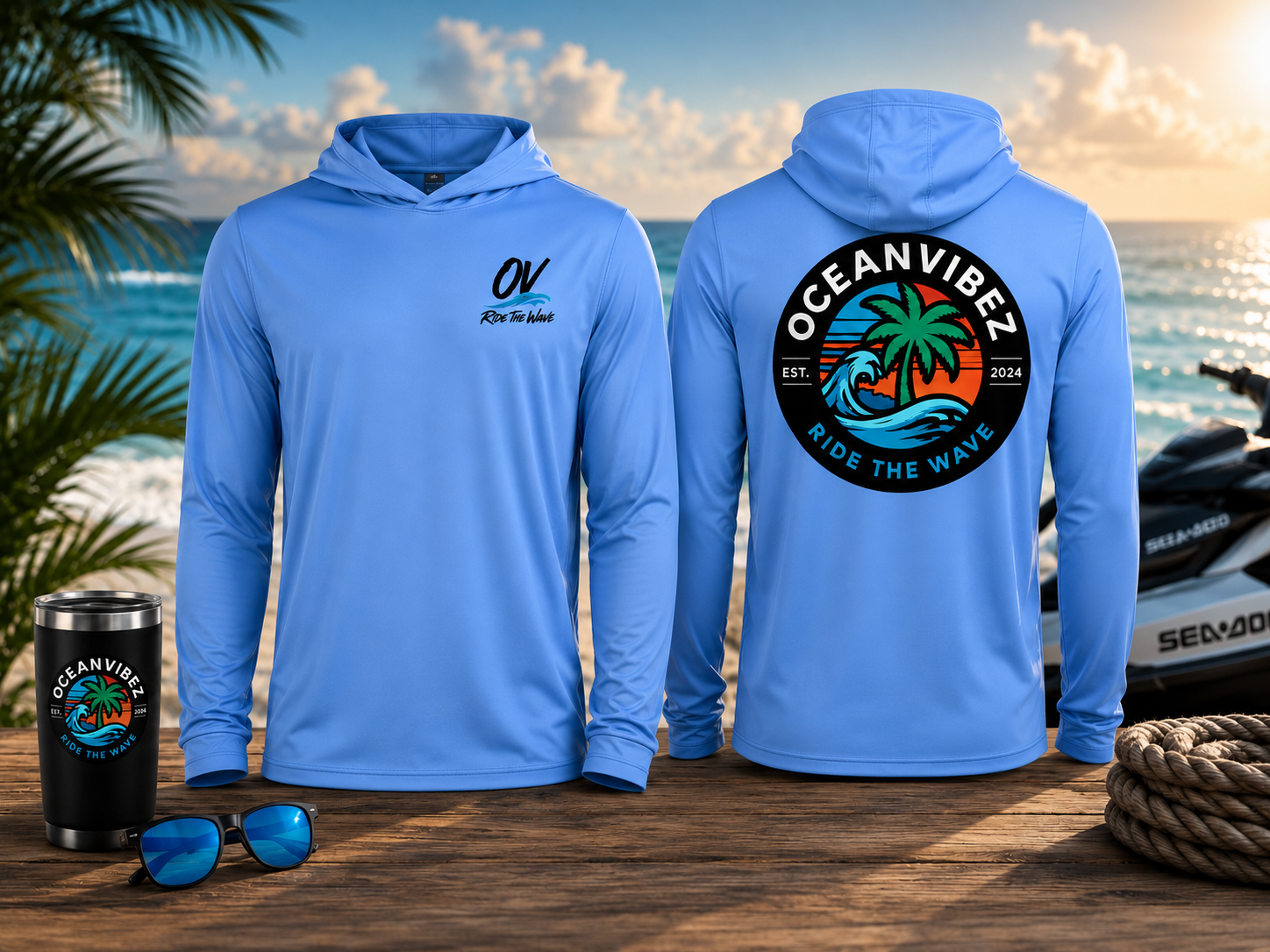 OceanVibez Performance Hooded T-Shirt - Imagen 5