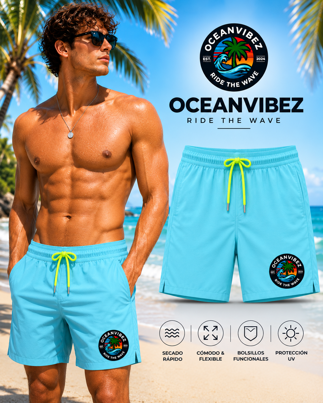 Oceanvibez Premium Shorts - Imagen 4
