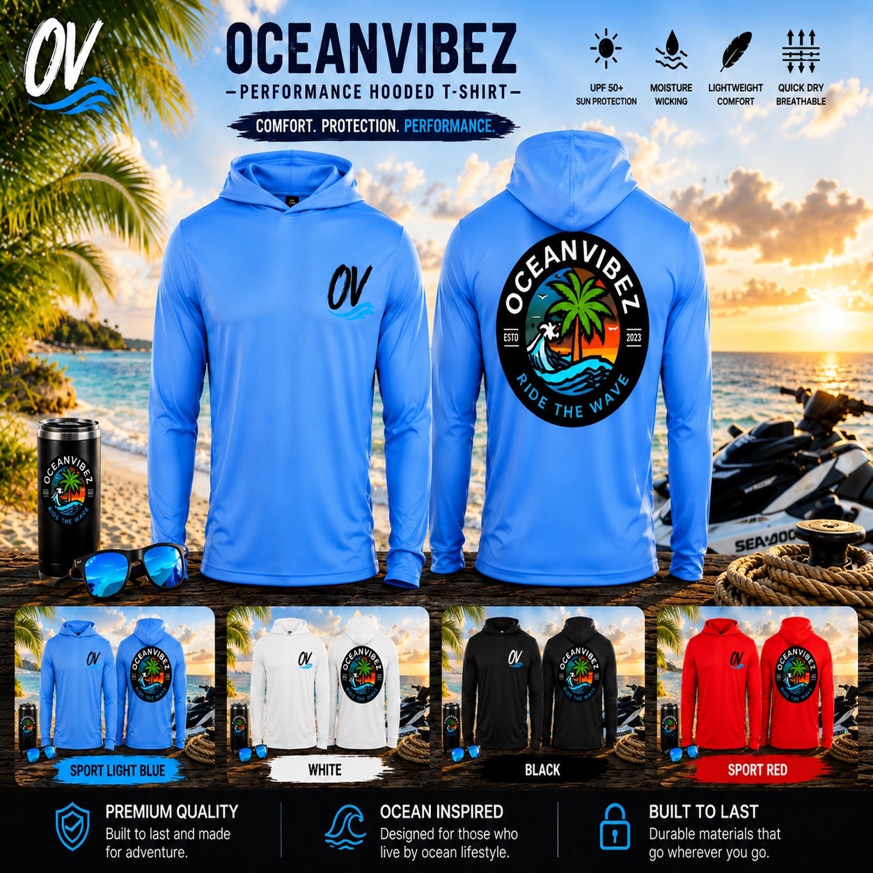 OceanVibez Performances Hooded T-Shirt