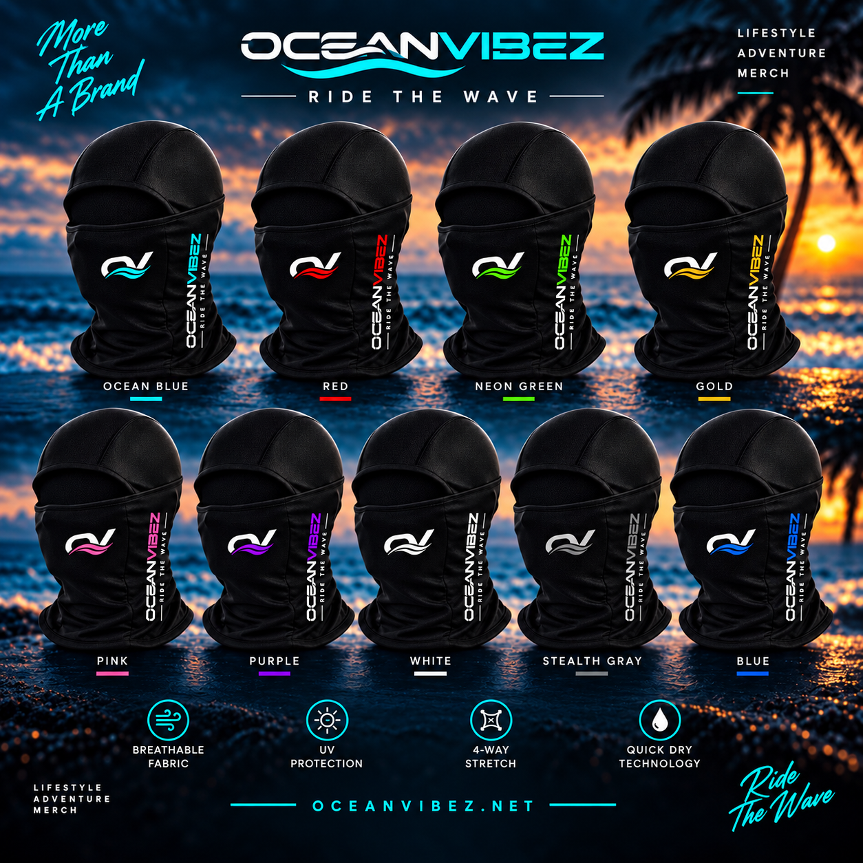 OceanVibez Sport Mask - Ride The Wave Edition